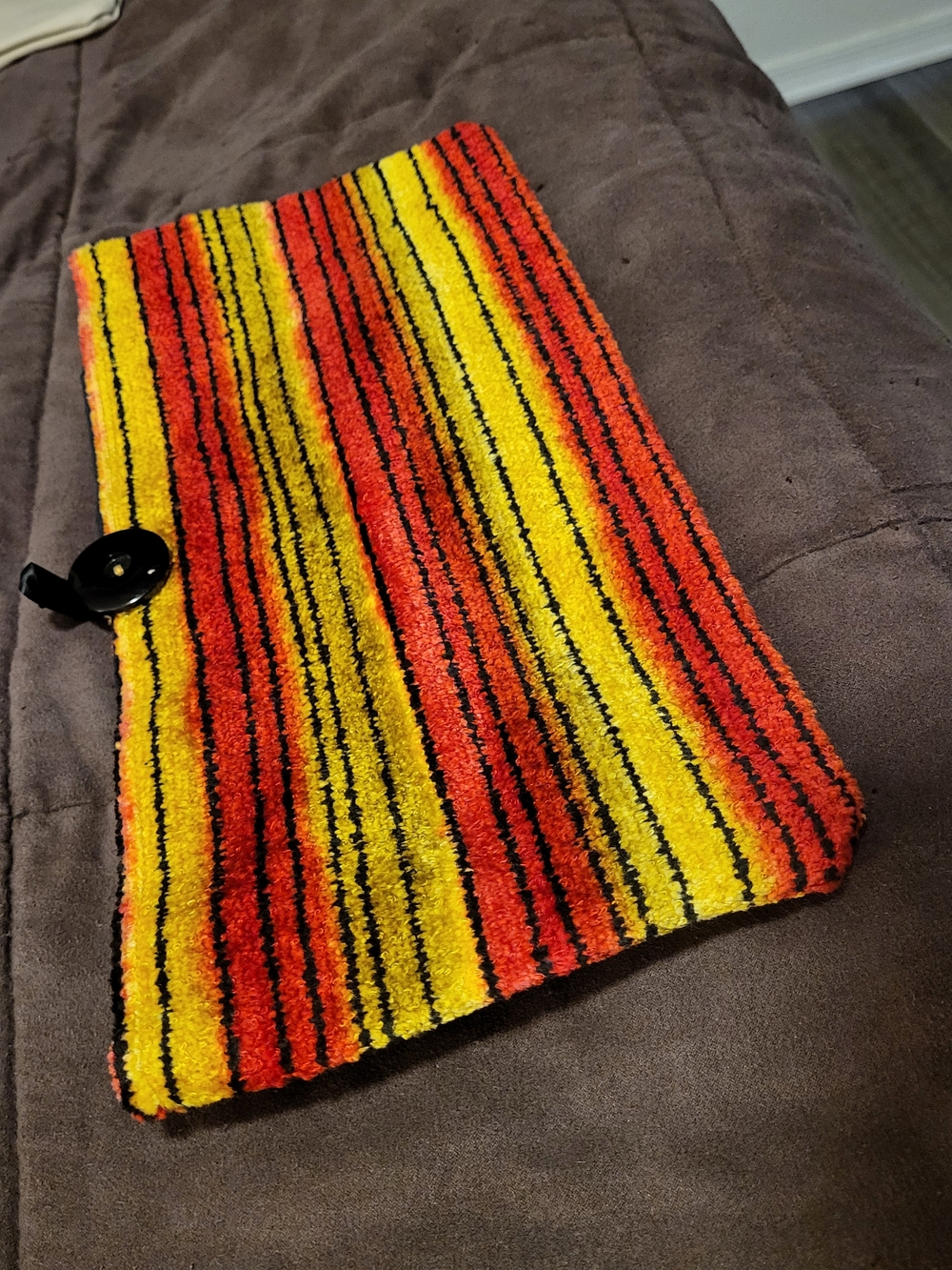 Vintage Striped Terrycloth Yellow & Red Clutch